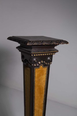 Italian Pedestal in Velvet attributed to Carlo Bugatti, 1920s-RCE-1769734