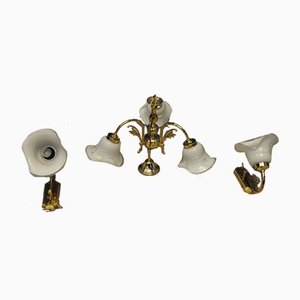 Italian Pendant & 2 Sconces from ITALUX, 1960s, Set of 3-KDW-767796