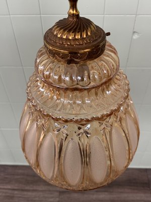 Italian Pendant Chandelier in Glass and Brass, 1970s-FOV-2021156