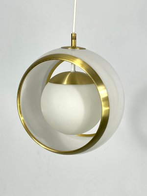 Italian Pendant in Gilded Aluminum and Opaline from Stilux Milano, 1960s-OT-1389520