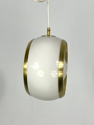 Italian Pendant in Gilded Aluminum and Opaline from Stilux Milano, 1960s-OT-1389520