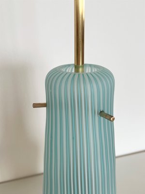 Italian Pendant Lamp in Striped Glass and Brass from Venini, 1960s-VNE-1450162