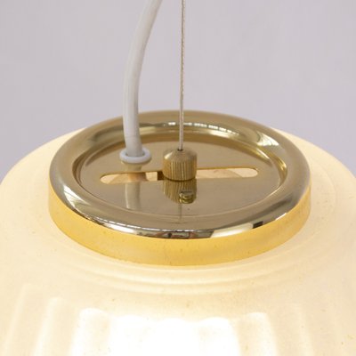 Italian Pendant Lamp in White Murano Acid Glass with Gold Powder, 1980s-MPO-1409134