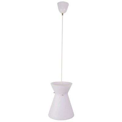 Italian Pendant Lamp with Opal Glass Shade, 1960s-SPD-899769