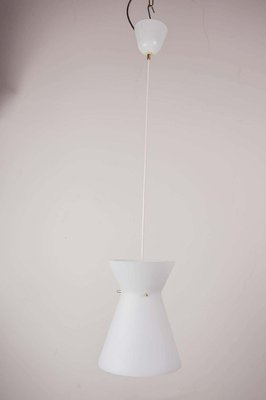 Italian Pendant Lamp with Opal Glass Shade, 1960s-SPD-899769