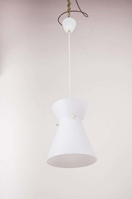 Italian Pendant Lamp with Opal Glass Shade, 1960s-SPD-899769