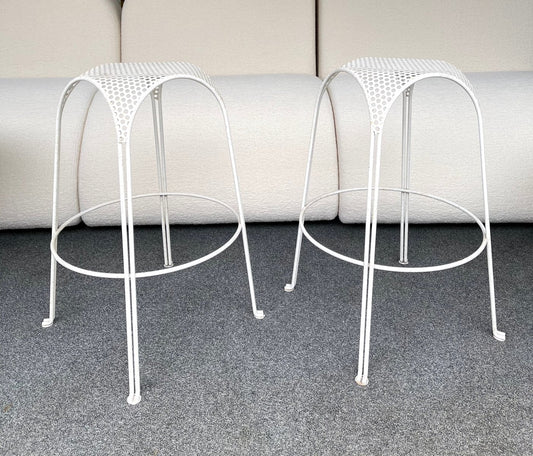 Italian Perforated Metal Barstools by Maurizio Tempestini, 1950s, Set of 2