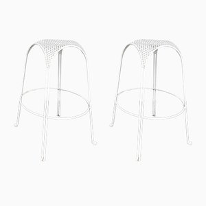 Italian Perforated Metal Barstools by Maurizio Tempestini, 1950s, Set of 2-FUE-870397