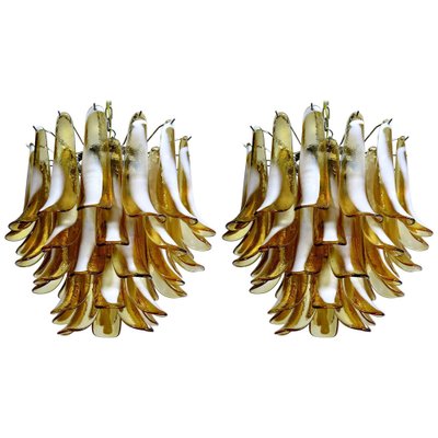 Italian Petal Murano Chandeliers in Mazzega Style, Set of 2-OVO-1235305