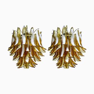 Italian Petal Murano Chandeliers in Mazzega Style, Set of 2-OVO-1235305