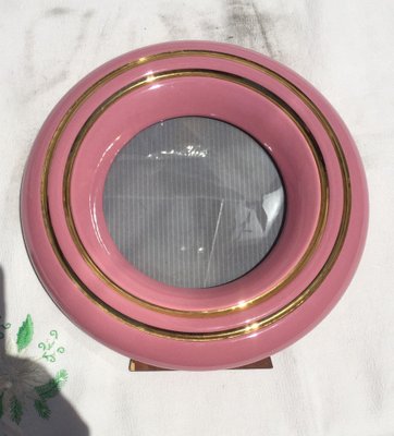 Italian Photo Frame in Pink Lacquered Wood, Italy, 1980s-HQI-1316291