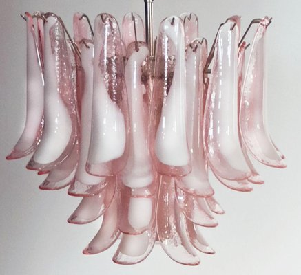 Italian Pink and White Murano Petals Chandelier, Murano-OVO-1235211