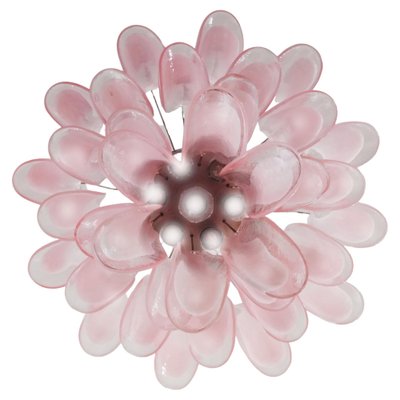 Italian Pink and White Murano Petals Chandelier, Murano-OVO-1235211