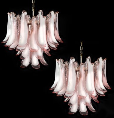 Italian Pink and White Murano Petals Chandelier, Murano-OVO-1235211