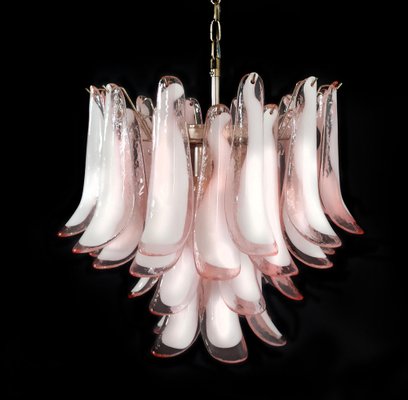 Italian Pink and White Murano Petals Chandelier, Murano-OVO-1235211