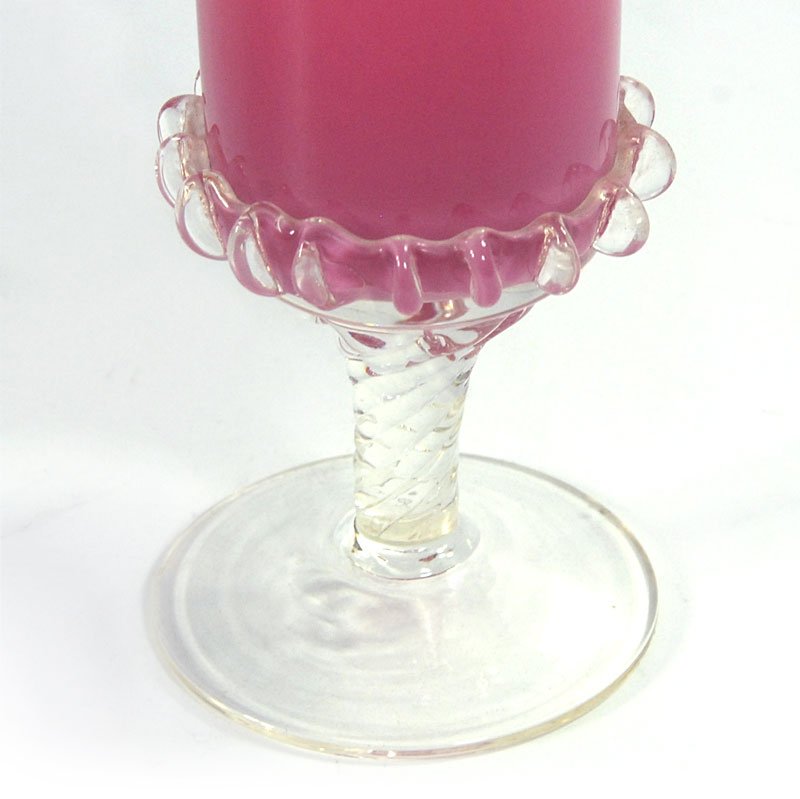 Italian Pink Glass Vase from Empoli, 1960s.