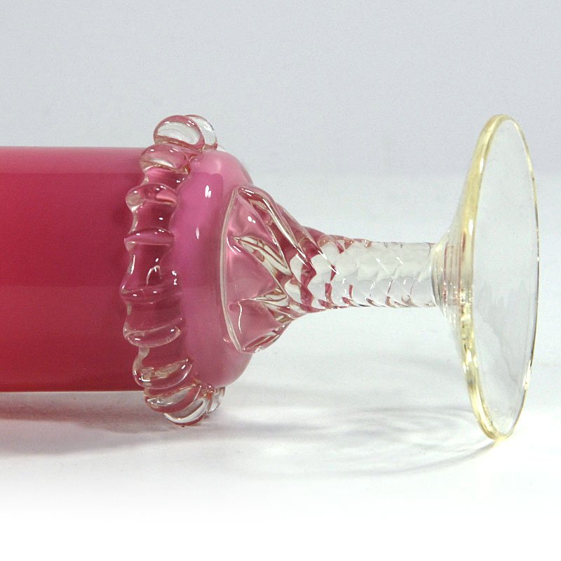 Italian Pink Glass Vase from Empoli, 1960s.