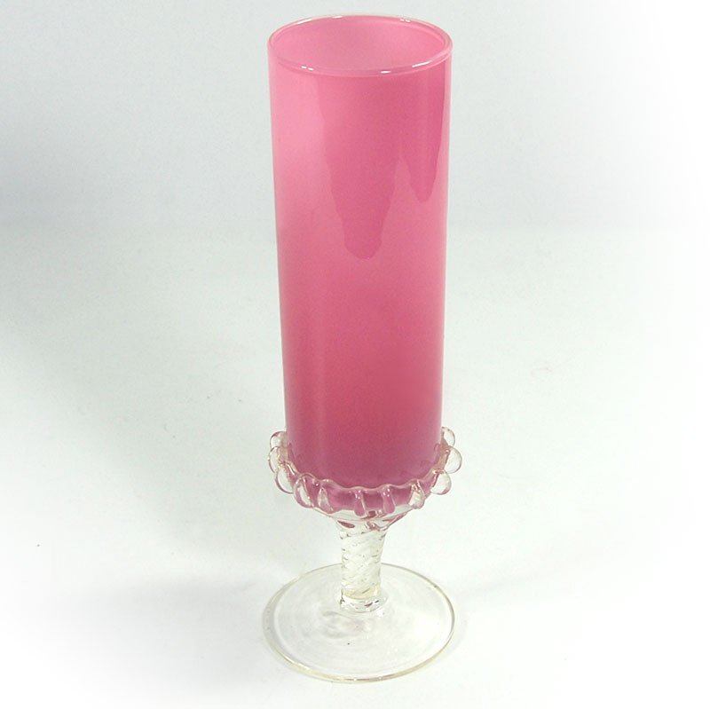 Italian Pink Glass Vase from Empoli, 1960s.