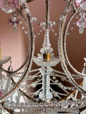 Italian Pink Murano Drop Chandelier, 1920-UWS-2036567