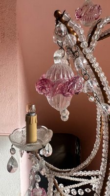 Italian Pink Murano Drop Chandelier, 1920-UWS-2036567