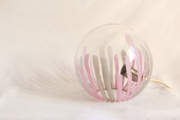 Italian Pink Murano Glass Bollicina Table Lamp from La Murrina, 1970s-HUY-861615