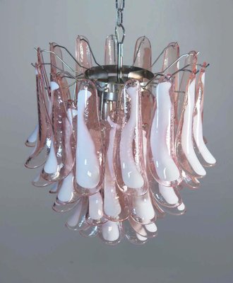 Italian Pink Petal Chandeliers in Murano, Set of 2-OVO-1235350