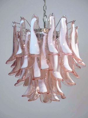 Italian Pink Petal Murano Chandeliers, Set of 2-OVO-1235358