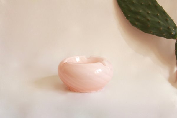 Italian Pink Swirl Murano Glass Caramella Ashtray / Vide Poche, 1970s-HUY-873581