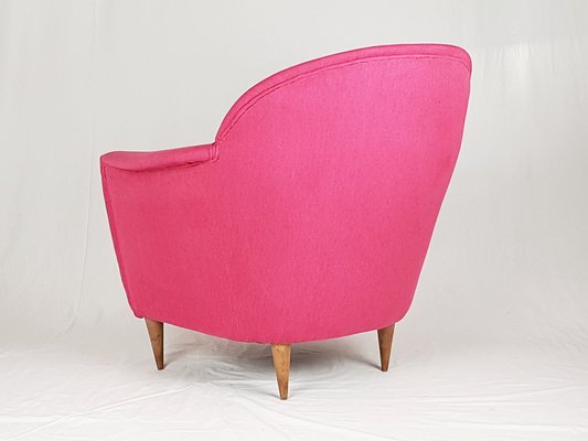 Italian Pink Upholstered Armchair, 1950s-RD-1754351