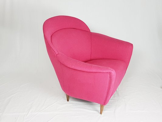 Italian Pink Upholstered Armchair, 1950s-RD-1754351