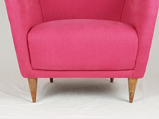 Italian Pink Upholstered Armchair, 1950s-RD-1754351