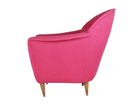 Italian Pink Upholstered Armchair, 1950s-RD-1754351