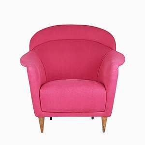 Italian Pink Upholstered Armchair, 1950s-RD-1754351