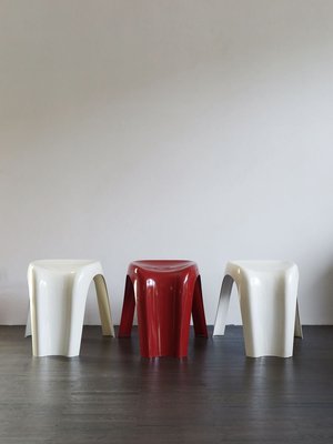 Italian Plastic Stools by Giorgina Castiglioni for Bilumen, 1970, Set of 3-CC-893734