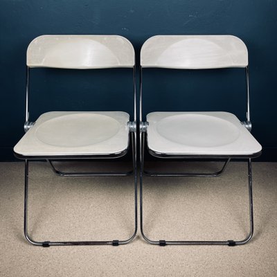 Italian Plia Folding Chairs by Giancarlo Piretti for Castelli, 1970s, Set of 2-WQC-1285309