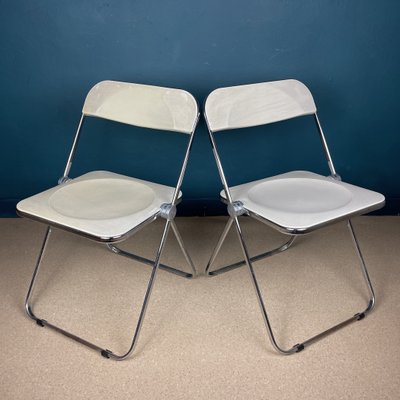 Italian Plia Folding Chairs by Giancarlo Piretti for Castelli, 1970s, Set of 2-WQC-1285309