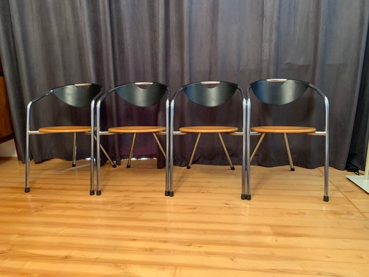 Italian Plurima Chairs, 1980s, Set of 4-RTR-1336745