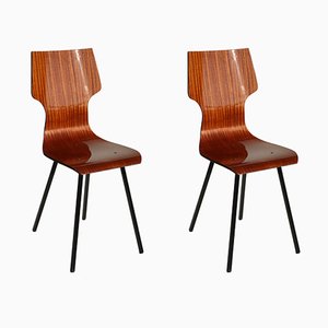 Italian Plywood Dining Chairs, 1950s, Set of 2-GKB-562006