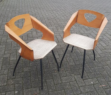 Italian Plywood Dining Chairs by Carlo Ratti for Industrial Legni Curva, 1950s, Set of 2-QDP-566121