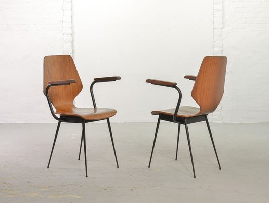 Italian Plywood Side Chairs by Carlo Ratti for Legni Curvati, 1950s, Set of 2-IXC-557431