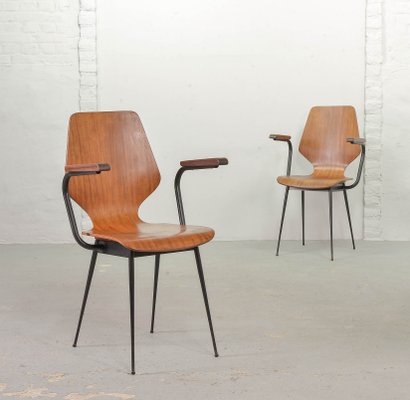 Italian Plywood Side Chairs by Carlo Ratti for Legni Curvati, 1950s, Set of 2-IXC-557431