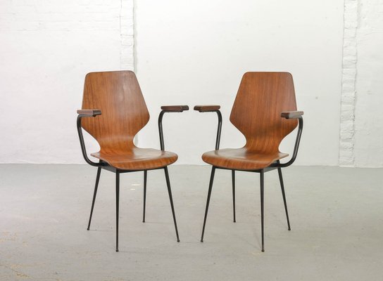 Italian Plywood Side Chairs by Carlo Ratti for Legni Curvati, 1950s, Set of 2-IXC-557431