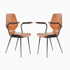 Italian Plywood Side Chairs by Carlo Ratti for Legni Curvati, 1950s, Set of 2-IXC-557431