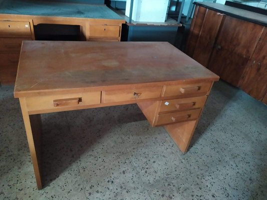 Italian Plywood Veneer Desk, 1950s-RAQ-655133