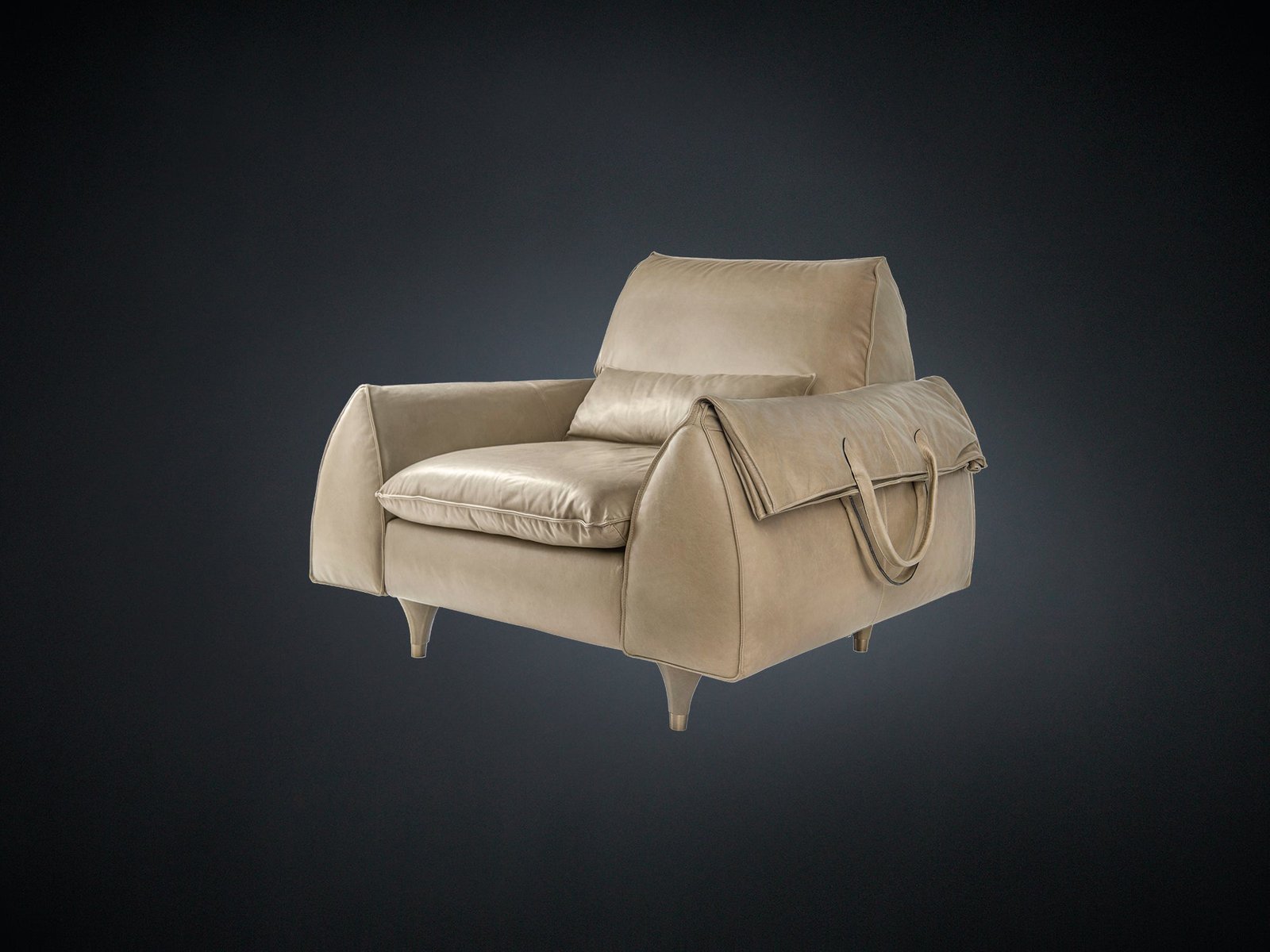 Italian Poltrona Eve Bag Pelle Lounge Chair from VGnewtrend