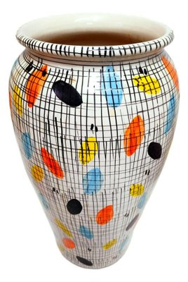 Italian Polychrome Ceramic Vase, 1970s-FIP-1133787