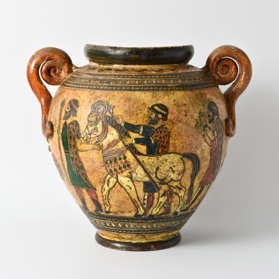 Italian Polychrome Pottery Vase from Pucci, 1930s-IXK-2027224