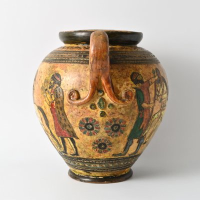 Italian Polychrome Pottery Vase from Pucci, 1930s-IXK-2027224