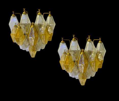 Italian Polygon Sconces in Murano Glass, Set of 2-JJC-1256446