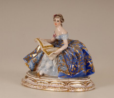 Italian Porcelain and Ceramic Figurine of Lady by Guido Cacciapuoti-GOE-1034618